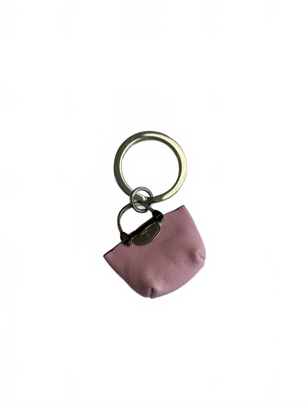 NEW LONGCHAMP lpcr tote keyring in petal pink